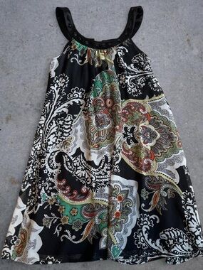 Eyelash Couture Paisley Print Sleeveless Boho Dress